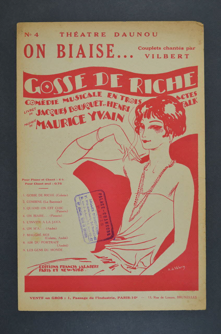 Henri Falk ; Jacques Bousquet ; Maurice Yvain ; Henri Vilbert ; Francis F. Salabert chanson petit format Île-de-France, France 1924 1966.158.127 Photo Mucem