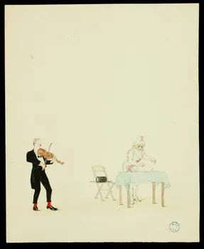 partie d'un ensemble de dessins Numéro de clowns 1968.102.309.1 Photo Mucem