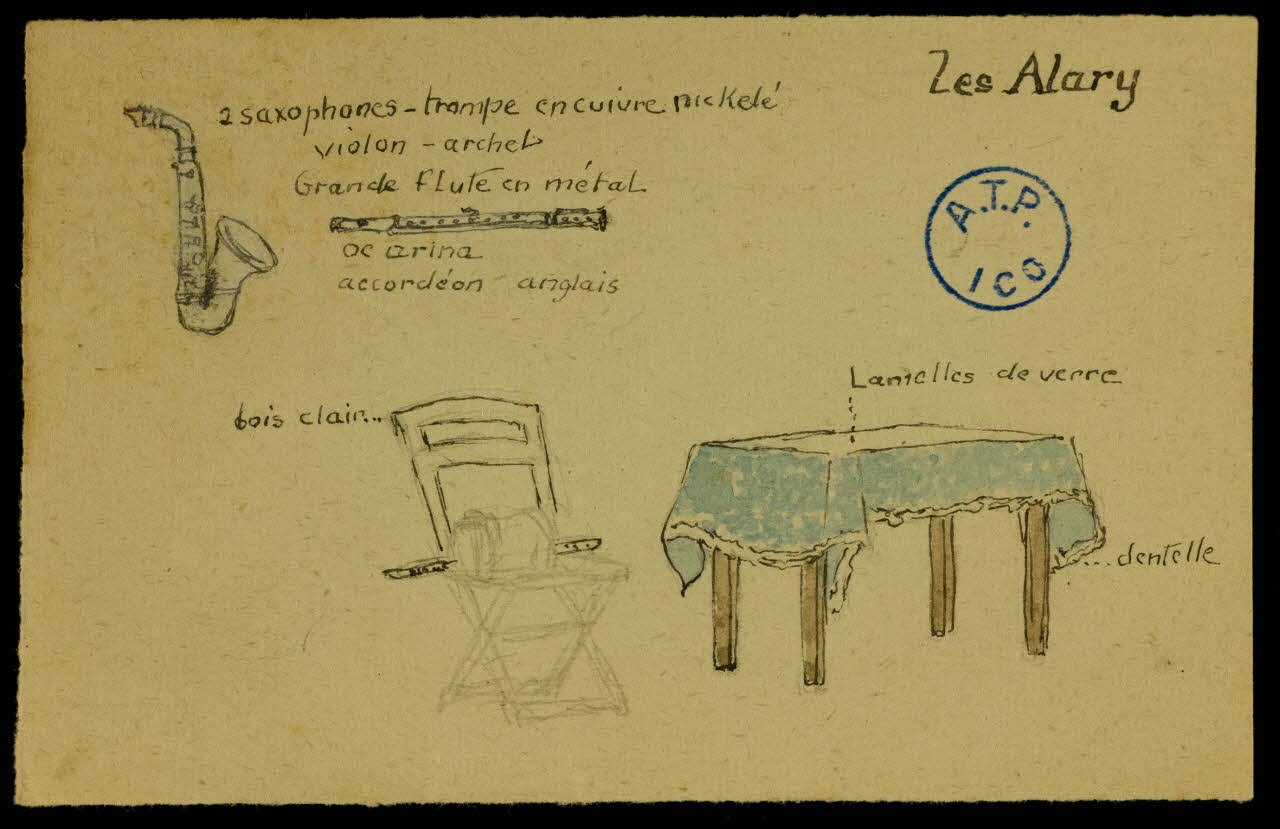 partie d'un ensemble de dessins Les Alary 1968.102.309.4 Photo Mucem