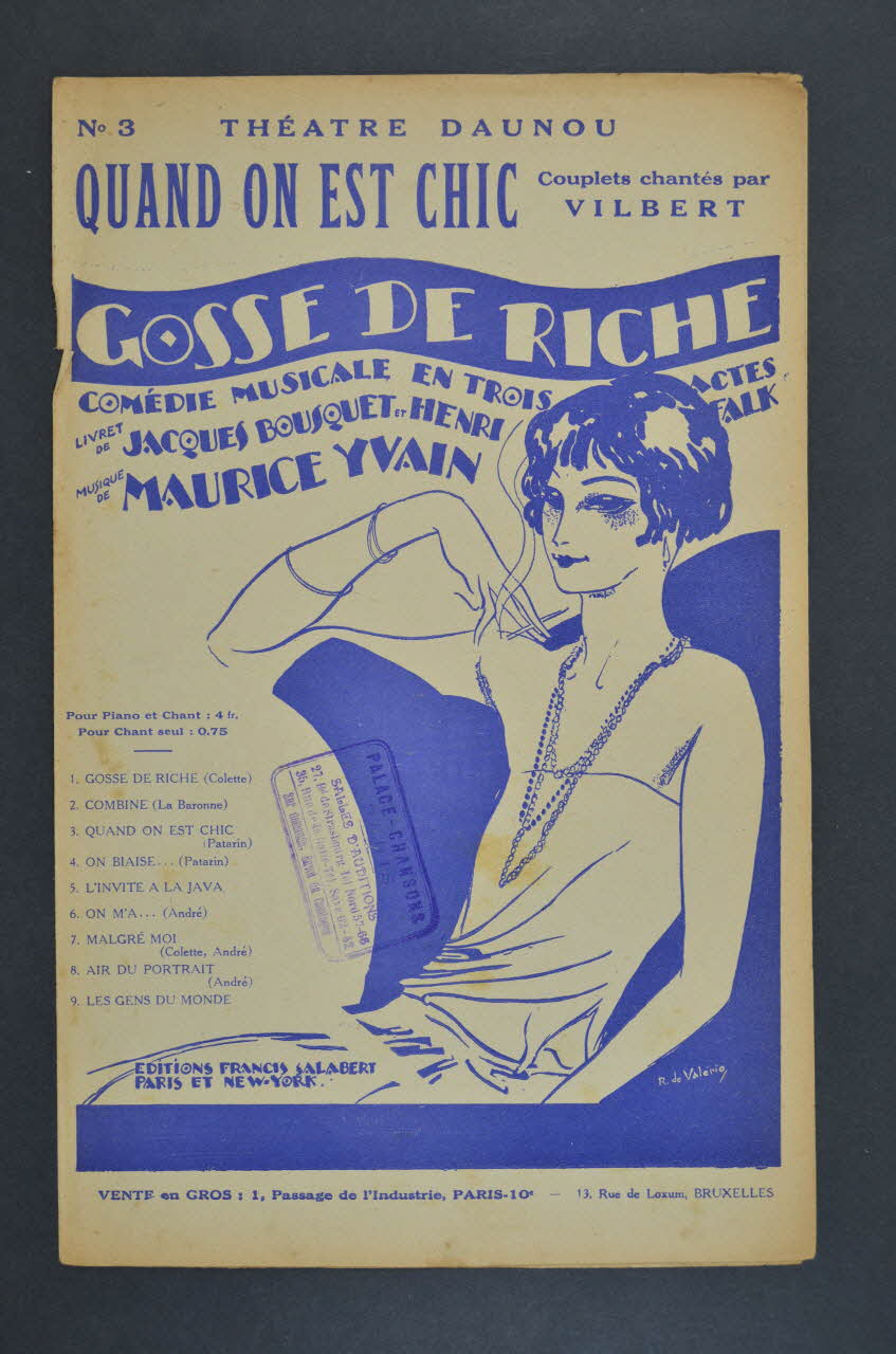 Henri Falk ; Jacques Bousquet ; Maurice Yvain ; Henri Vilbert ; Francis F. Salabert chanson petit format Île-de-France, France 1924 1966.158.128 Photo Mucem