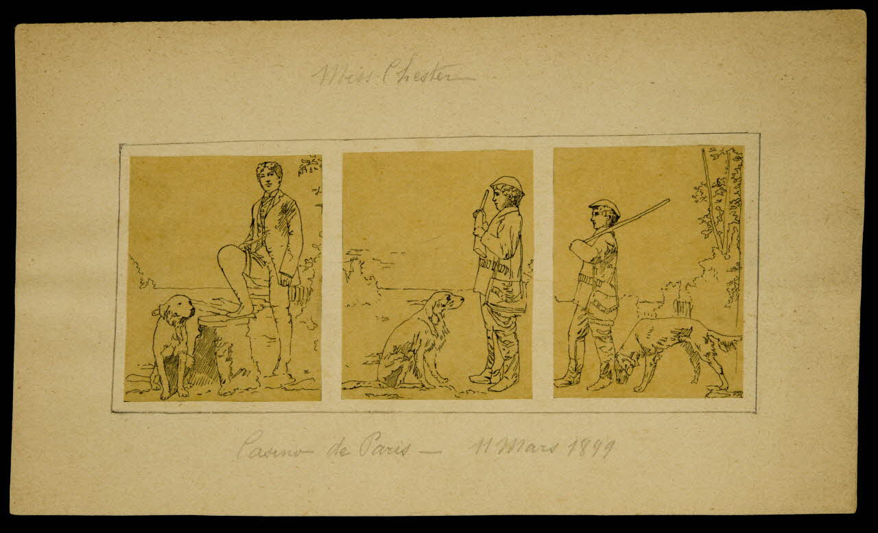 partie d'un ensemble de dessins Miss Chester  Casino de Paris - 11 Mars 1899 1968.102.3144 Photo Mucem