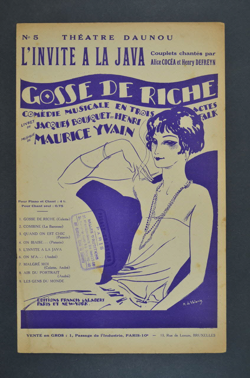 Henri Falk ; Jacques Bousquet ; Maurice Yvain ; Henry Defreyn ; Alice Cocéa ; Francis F. Salabert chanson petit format Île-de-France, France 1924 1966.158.129 Photo Mucem