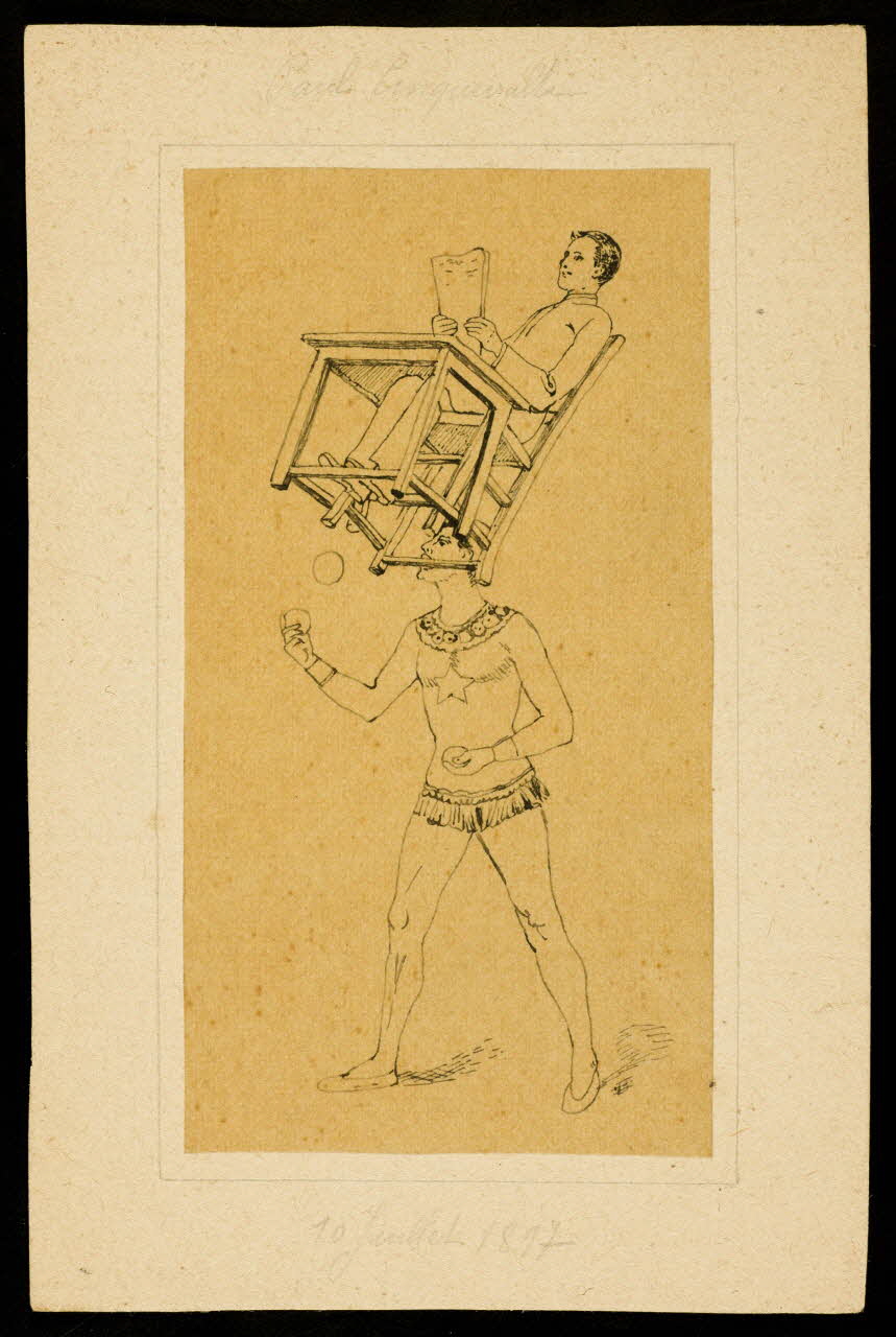 partie d'un ensemble de dessins Paul Cinquevalli  10 Juillet 1897 1968.102.3158 Photo Mucem