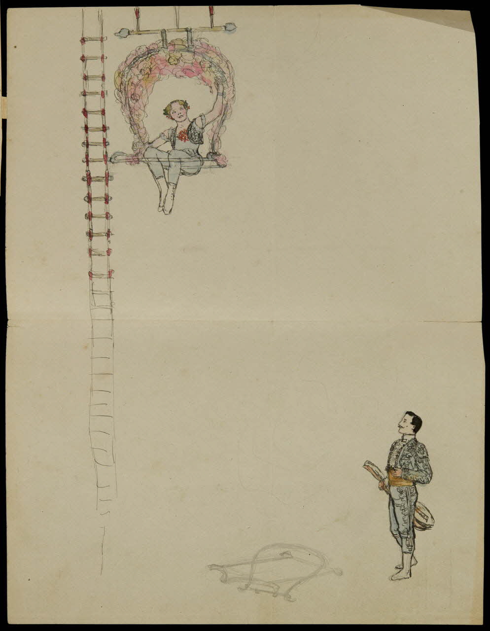 partie d'un ensemble de dessins Acrobate et musicien 1968.102.3236.2 Photo Mucem