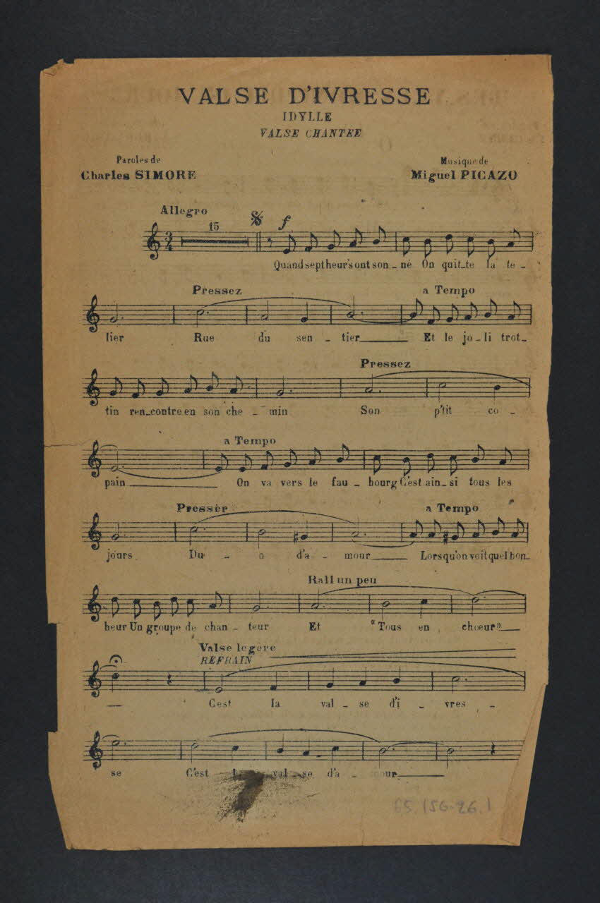 partition de musique petit format 1965.156.26 Photo Mucem