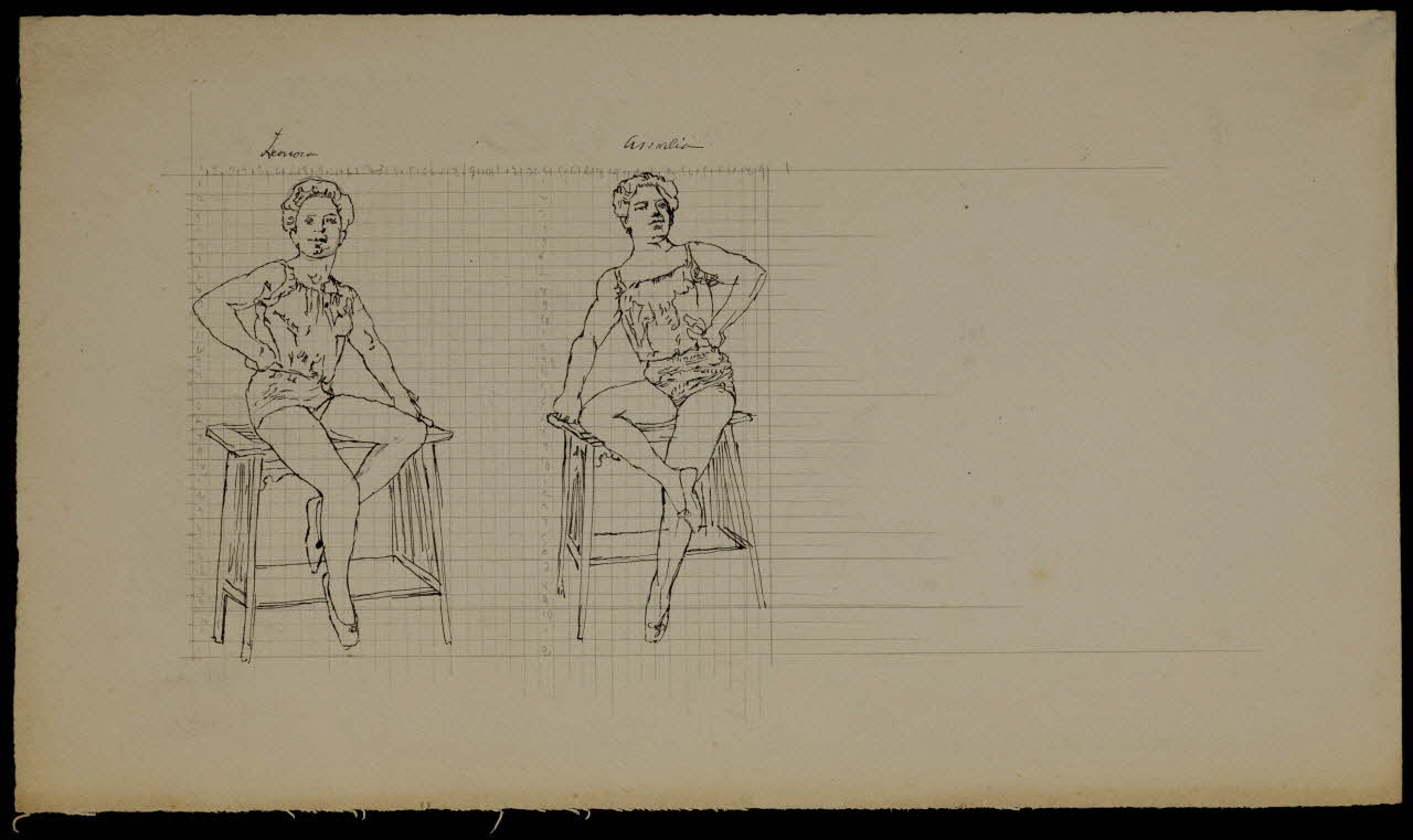 partie d'un ensemble de dessins Filles de Léopold né à gènes en 65 (sic) 1968.102.3284 Photo Mucem