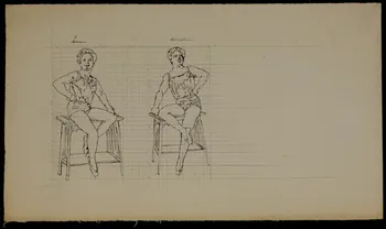 partie d'un ensemble de dessins Filles de Léopold né à gènes en 65 (sic) 1968.102.3284 Photo Mucem