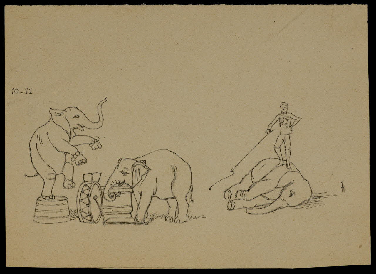 partie d'un ensemble de dessins Numéro d'éléphants 1968.102.3293 Photo Mucem