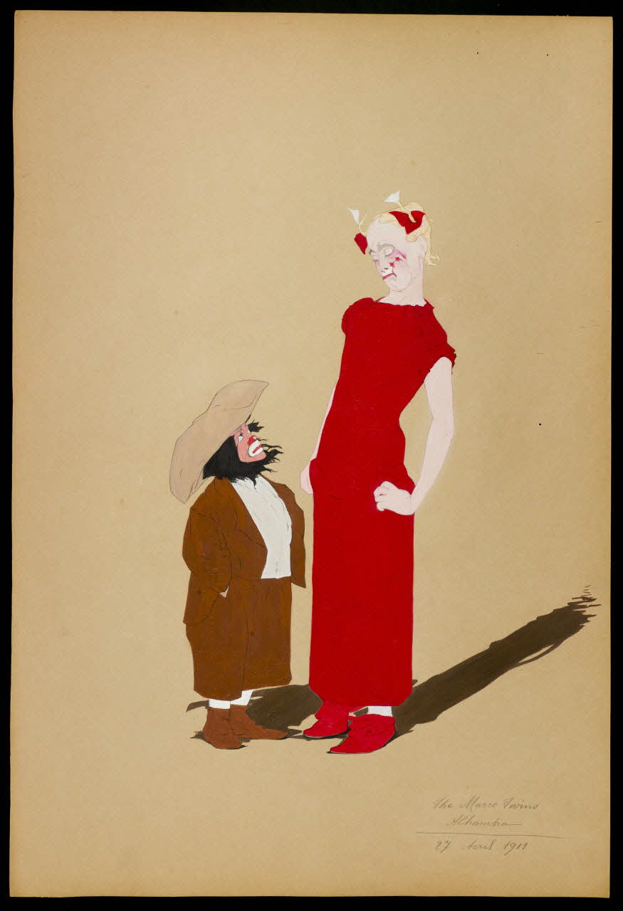 partie d'un ensemble de dessins The Marco Twins  Alhambra  27 Avril 1911 1968.102.3313.2 Photo Mucem