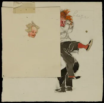 partie d'un ensemble de dessins Visage de clown 1968.102.3314.1  Photo Mucem