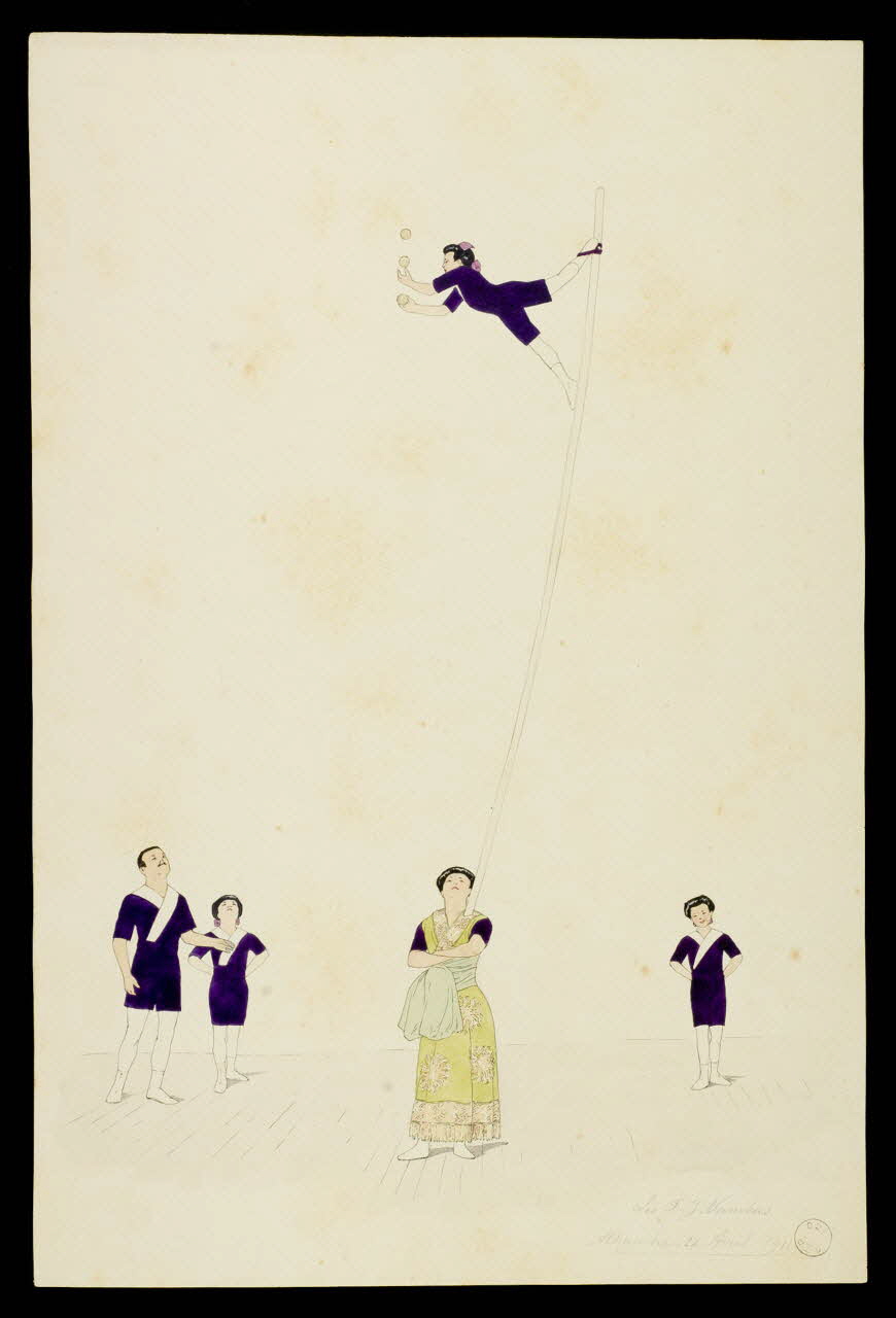 partie d'un ensemble de dessins Les F. J. Nambas  Alhambra, 27 Avril 1911 1968.102.3328 Photo Mucem