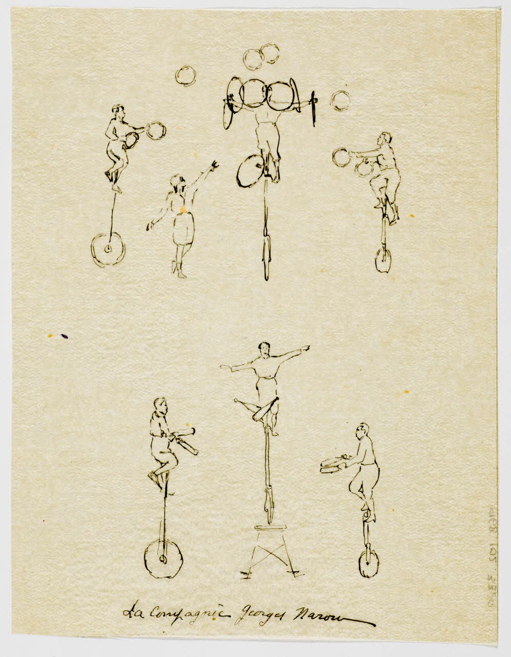 partie d'un ensemble de dessins La Compagnie Georges Narow 1968.102.3329 Photo Mucem