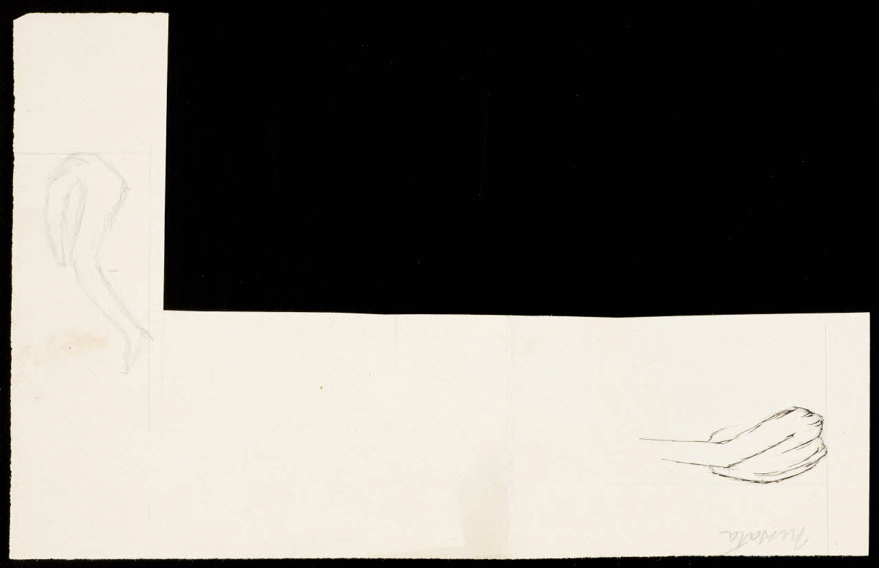 partie d'un ensemble de dessins Ebauche de dessin 1968.102.3341 Photo Mucem