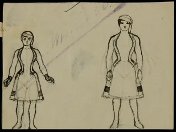 partie d'un ensemble de dessins Femme en costume 1968.102.3347.3  Photo Mucem