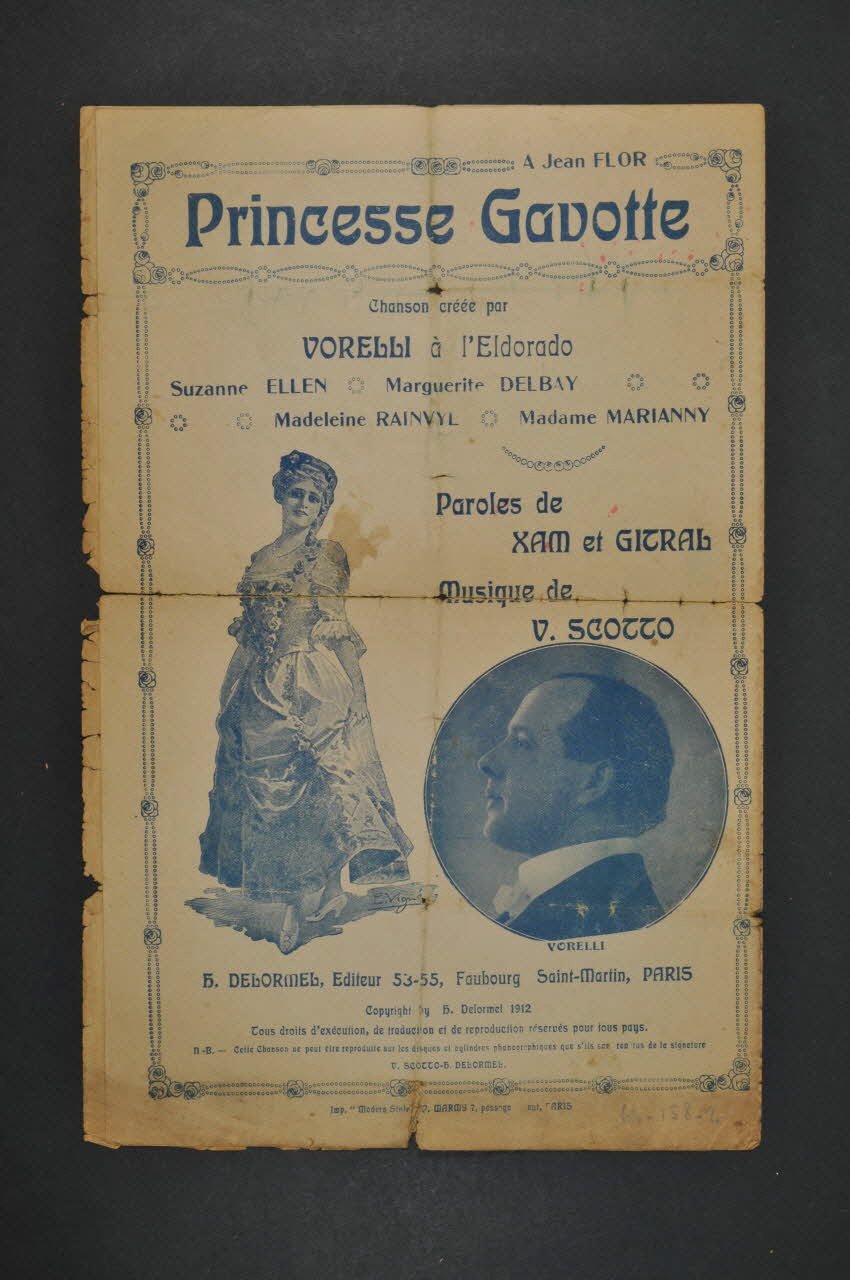 Gitral ; Xam ; Vincent Scotto ; Georges Vorelli ; Modern Style ; H. Delormel partition de musique petit format Île-de-France, France 1912 1965.158.2 Photo Mucem