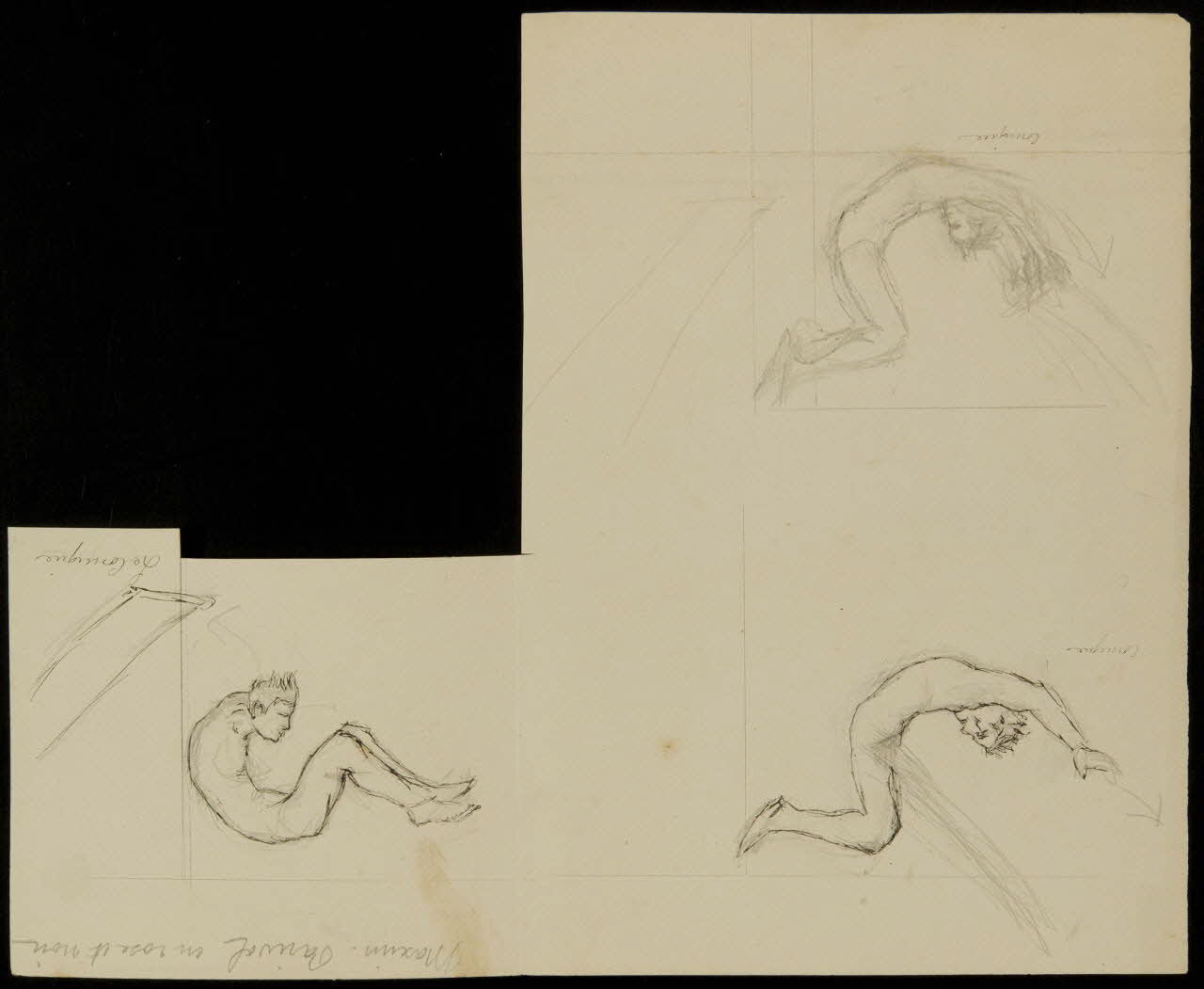 partie d'un ensemble de dessins Maxim Parivol en rose et noir 1968.102.3364 Photo Mucem