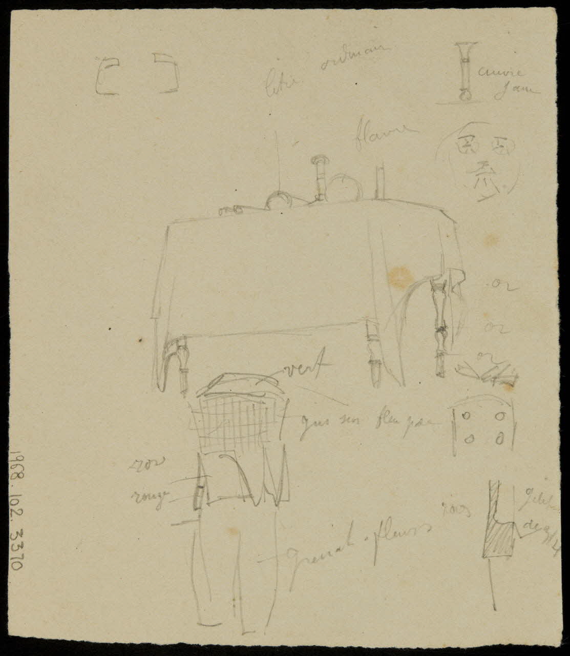 partie d'un ensemble de dessins Asti  Mlle Permané 1968.102.3370 Photo Mucem