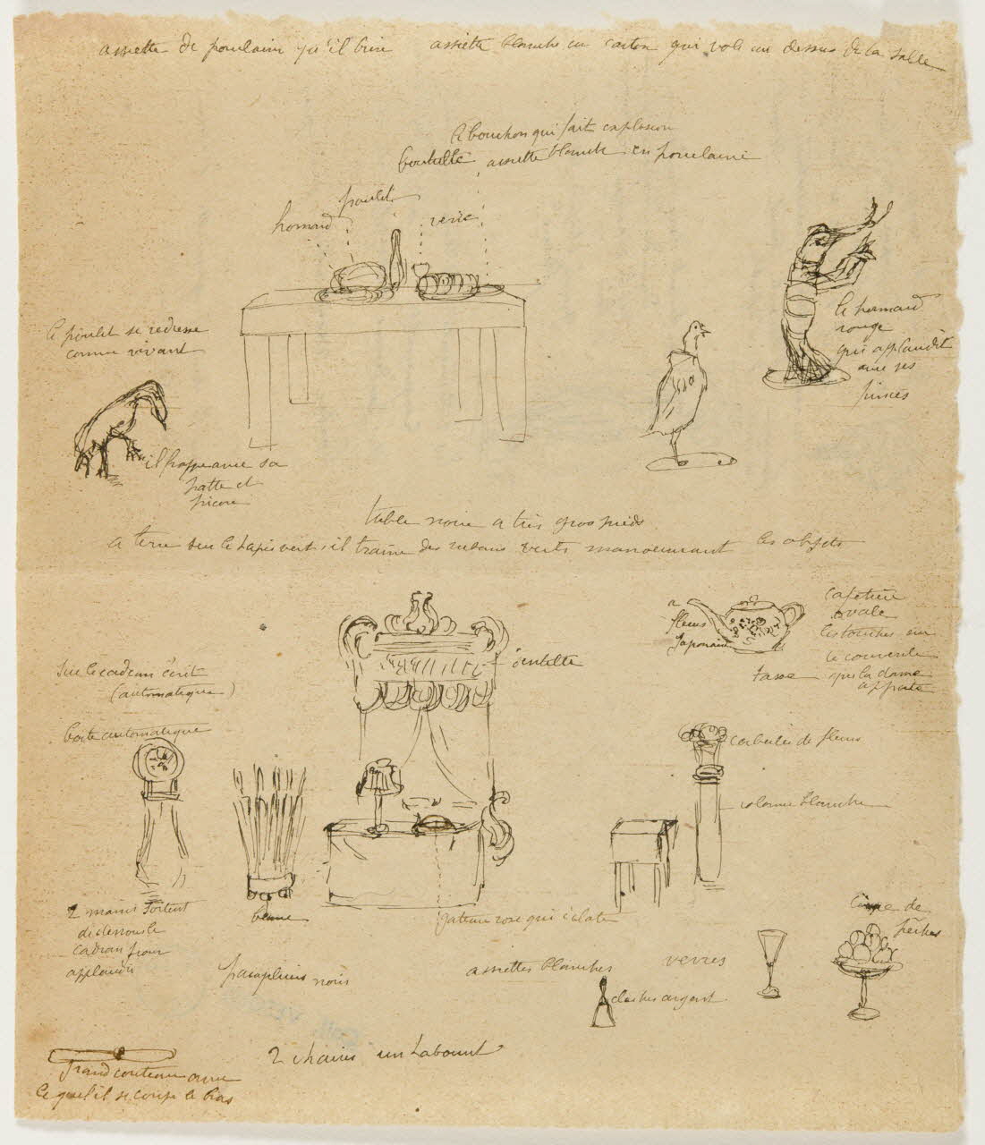 partie d'un ensemble de dessins Croquis annoté 1968.102.343.4 Photo Mucem