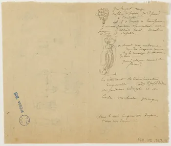 partie d'un ensemble de dessins Croquis annoté 1968.102.343.4 Photo Mucem