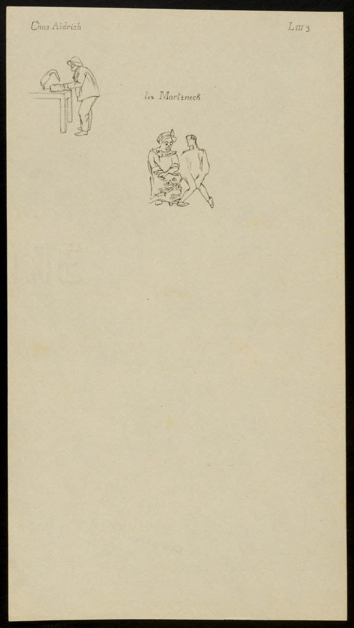 partie d'un ensemble de dessins Chas Aldrich  les Martineck 1968.102.343.5  Photo Mucem