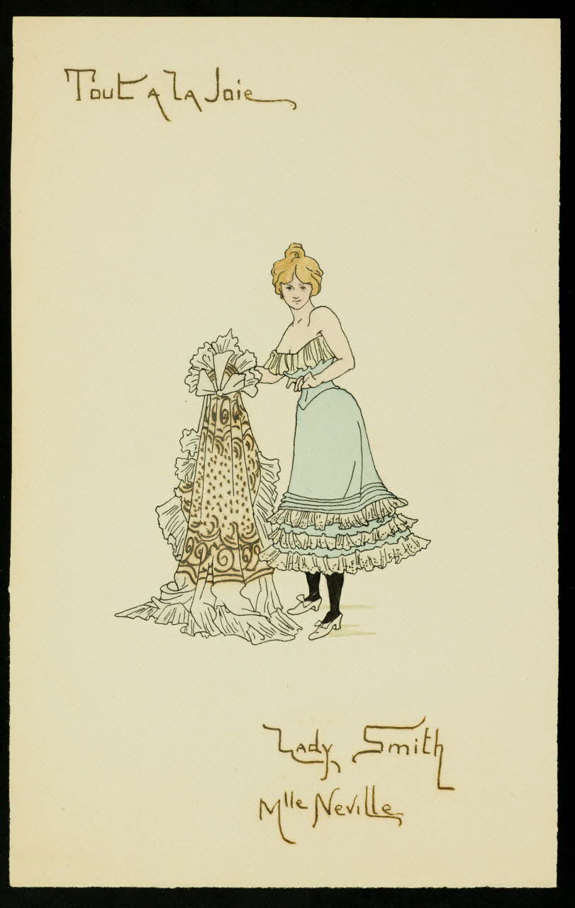 partie d'un ensemble de dessins Tout a la Joie  Lady Smith  Mlle Neville 1968.102.3447 Photo Mucem