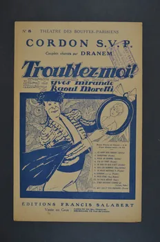 Raoul Moretti ; Yves Mirande ; Dranem ; Francis F. Salabert chanson petit format Île-de-France, France 1924 1966.158.137 Photo Mucem