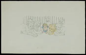 partie d'un ensemble de dessins Fillette parmi les lions 1968.102.3472  Photo Mucem