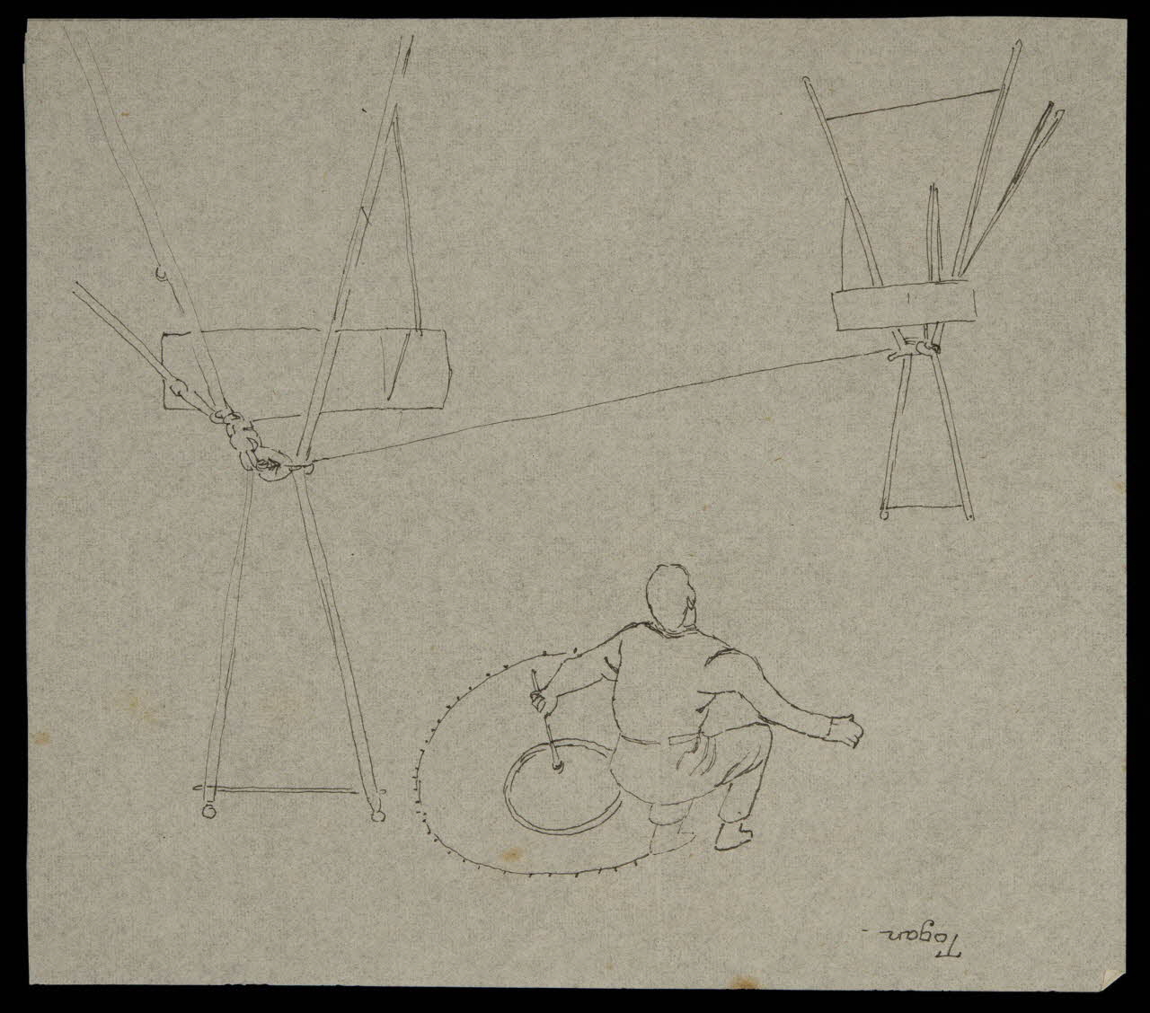 partie d'un ensemble de dessins Togan. 1968.102.3475 Photo Mucem