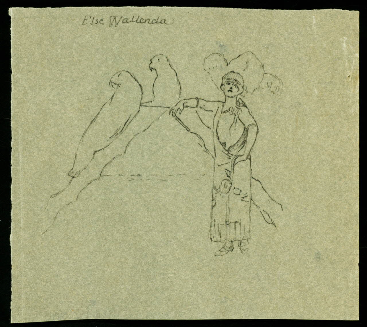 partie d'un ensemble de dessins Elise Wallenda 1968.102.3490 Photo Mucem