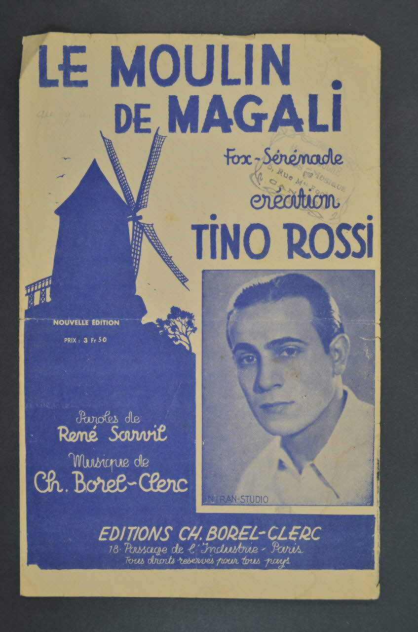René Sarvil ; Charles Borel-Clerc ; Tino Rossi chanson petit format Île-de-France, France 1937 1965.159.18 Photo Mucem