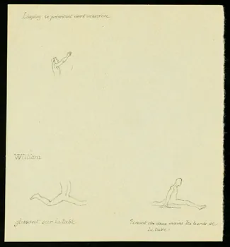 partie d'un ensemble de dessins Looping se présentant avant un exercice 1968.102.3500  Photo Mucem