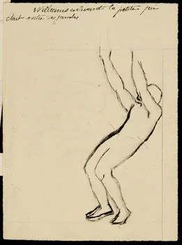 partie d'un ensemble de dessins Williams elevant la petite qui était entre ses jambes 1968.102.3501.2  Photo Mucem