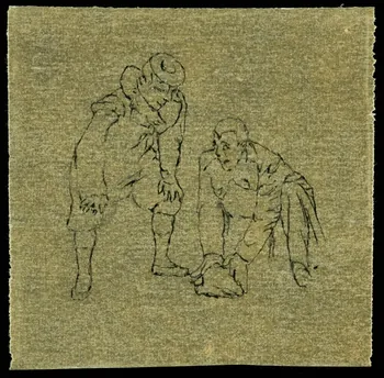partie d'un ensemble de dessins Hommes accroupis 1968.102.3515 Photo Mucem