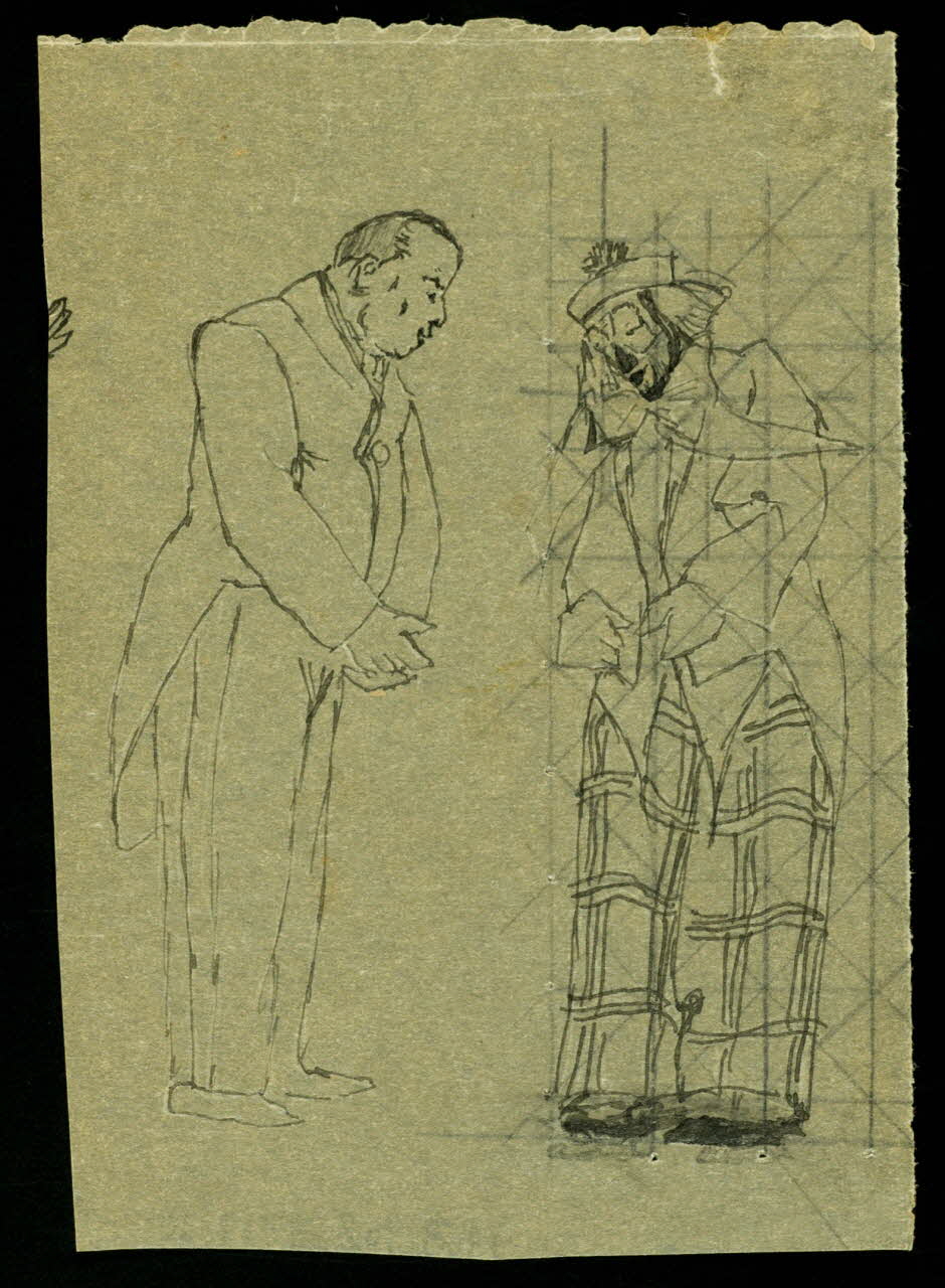 partie d'un ensemble de dessins Clown et homme 1968.102.3519.2 Photo Mucem