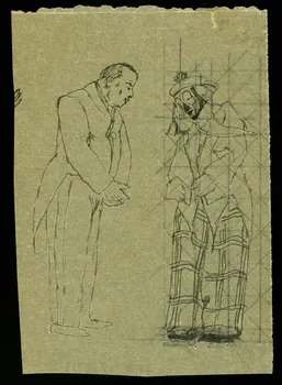 partie d'un ensemble de dessins Clown et homme 1968.102.3519.2 Photo Mucem