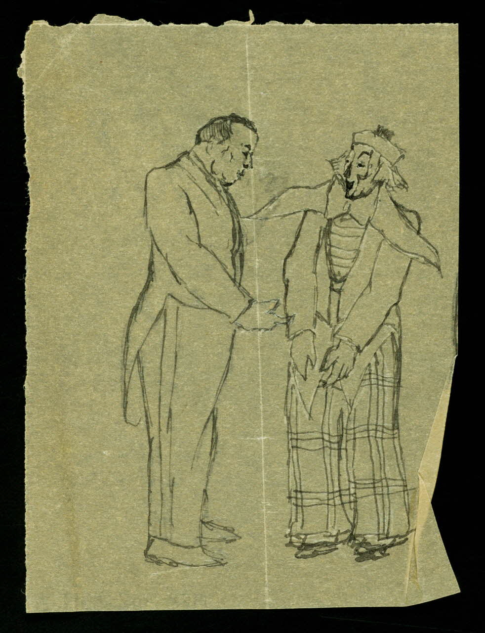 partie d'un ensemble de dessins Clown et homme 1968.102.3519.3 Photo Mucem