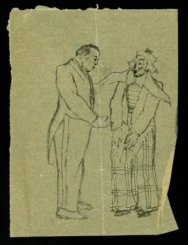 partie d'un ensemble de dessins Clown et homme 1968.102.3519.3 Photo Mucem