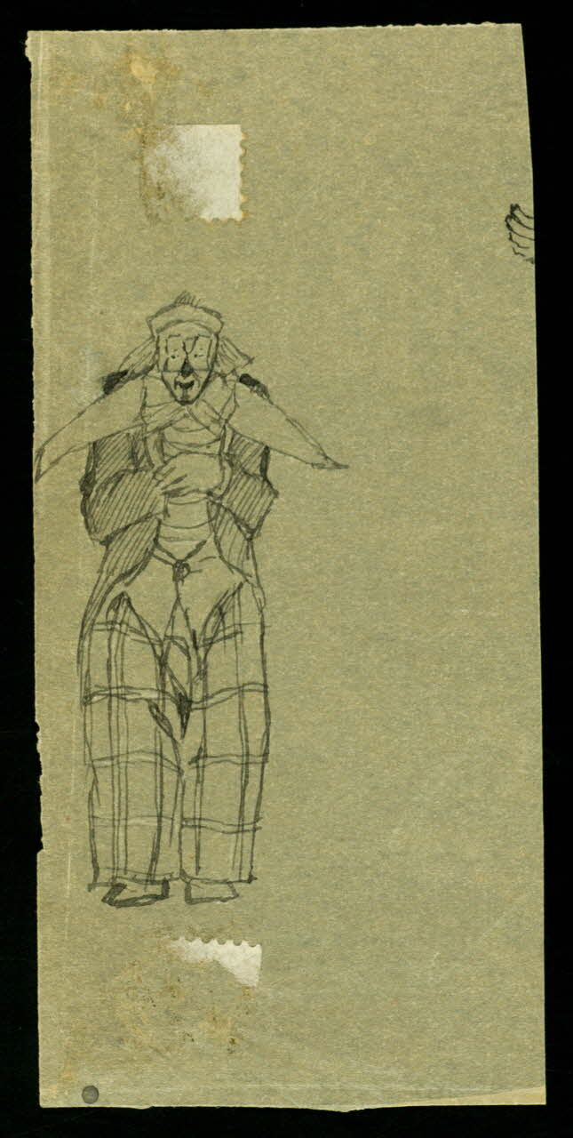 partie d'un ensemble de dessins Clown debout 1968.102.3520 Photo Mucem