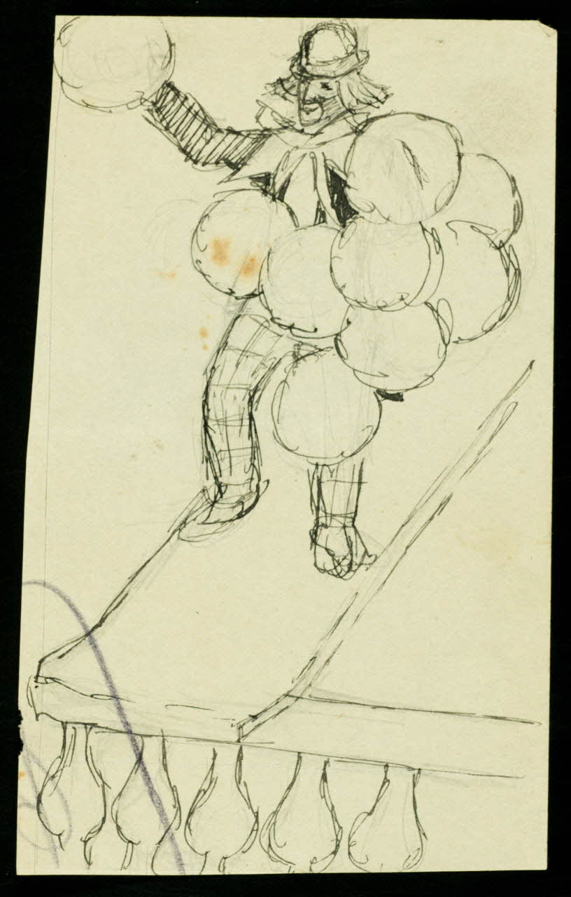 dessin Clown aux ballons 1968.102.3521.2 Photo Mucem