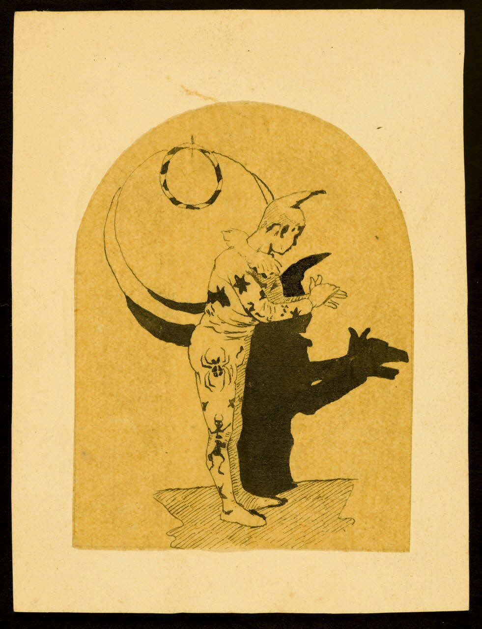 partie d'un ensemble de dessins Clown faisant des ombres chinoises 1968.102.3522.1 Photo Mucem