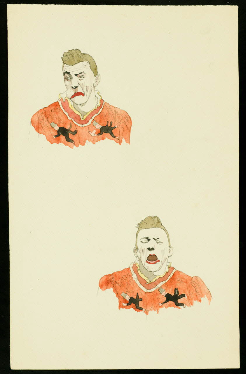 partie d'un ensemble de dessins Clown grimaçant 1968.102.3523 Photo Mucem