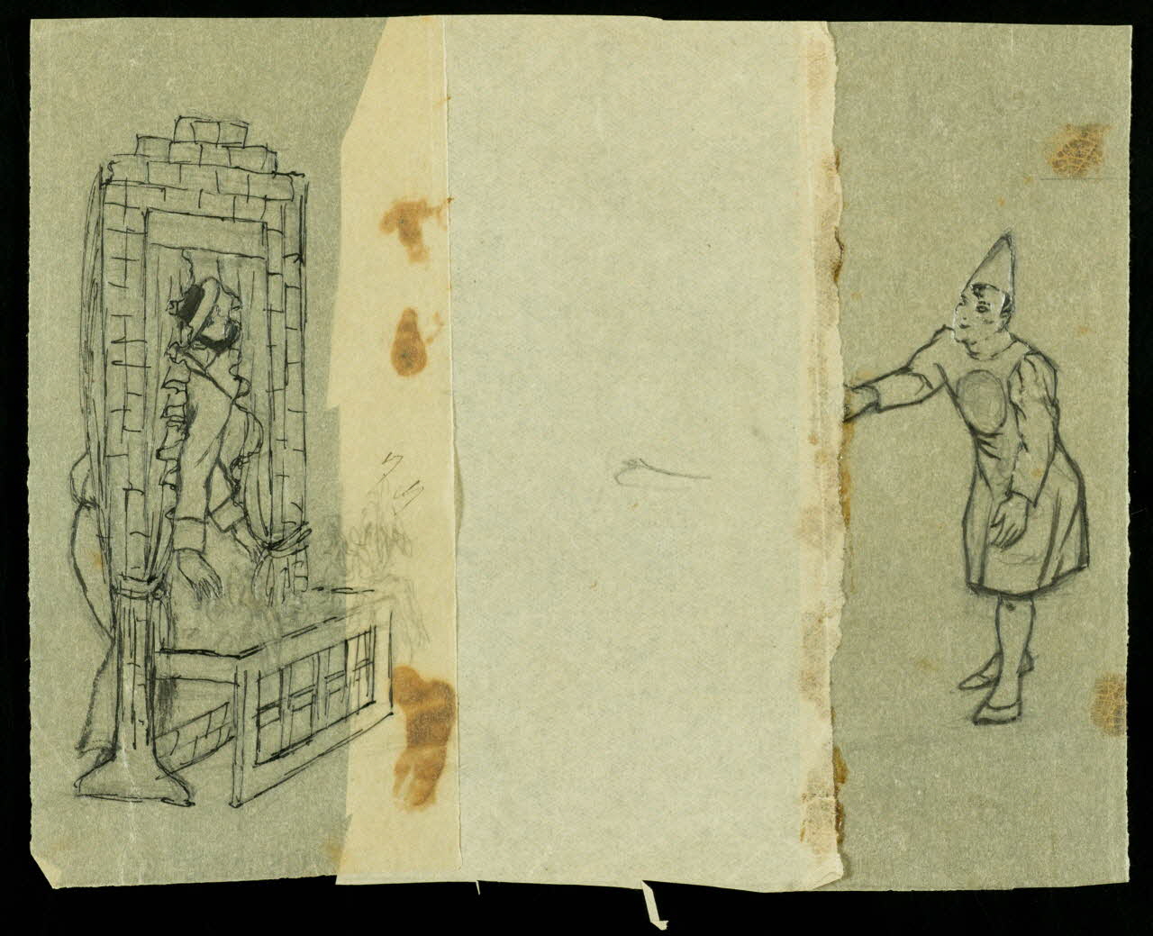 partie d'un ensemble de dessins Spectacle de Pierrot le clown 1968.102.3525 Photo Mucem