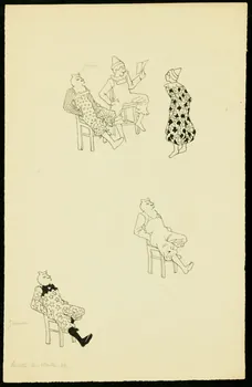 partie d'un ensemble de dessins Spectacle de clowns 1968.102.3528 Photo Mucem
