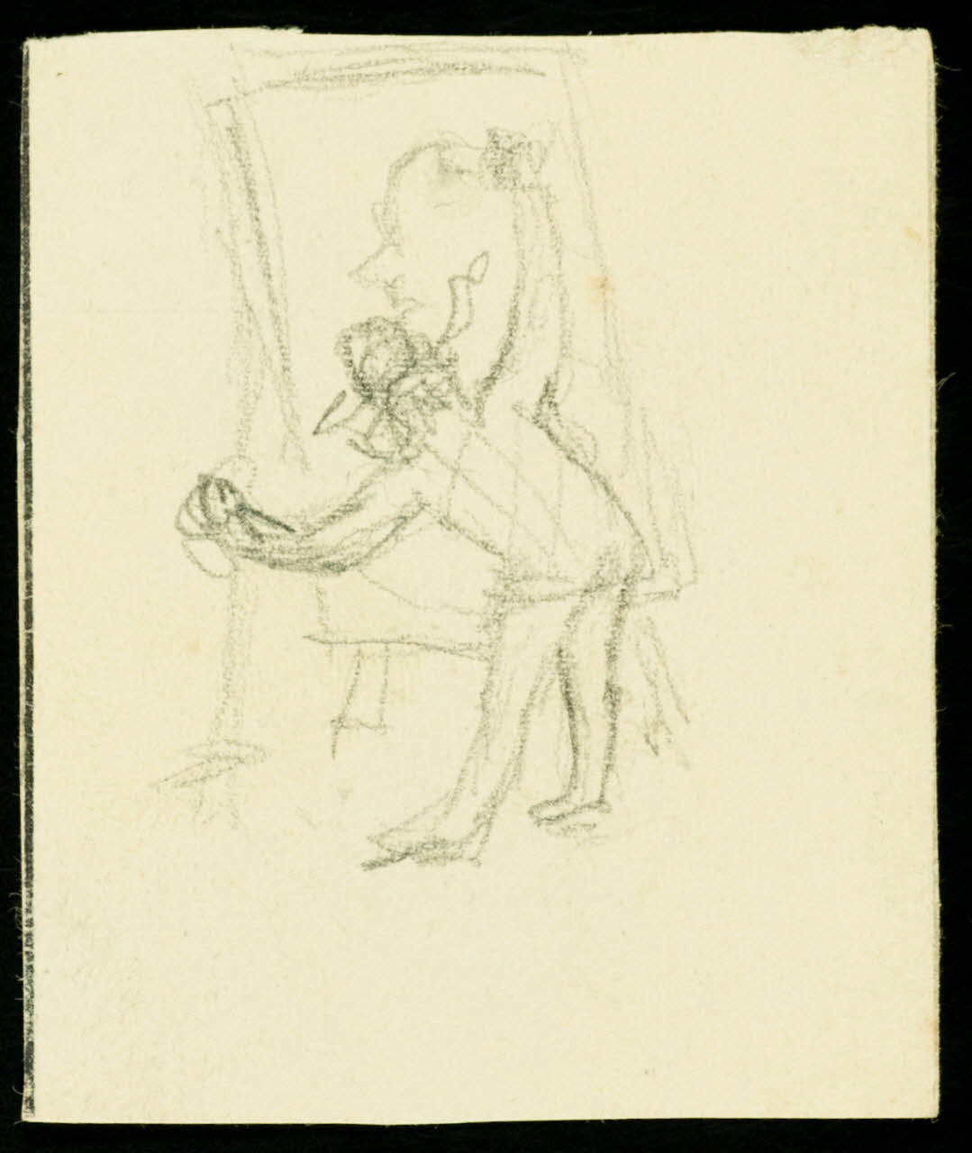 partie d'un ensemble de dessins Clown dessinant 1968.102.3530.1 Photo Mucem