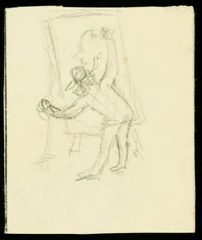 partie d'un ensemble de dessins Clown dessinant 1968.102.3530.1  Photo Mucem