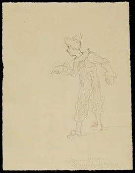 partie d'un ensemble de dessins Clown avec costume à rayures 1968.102.3537 Photo Mucem