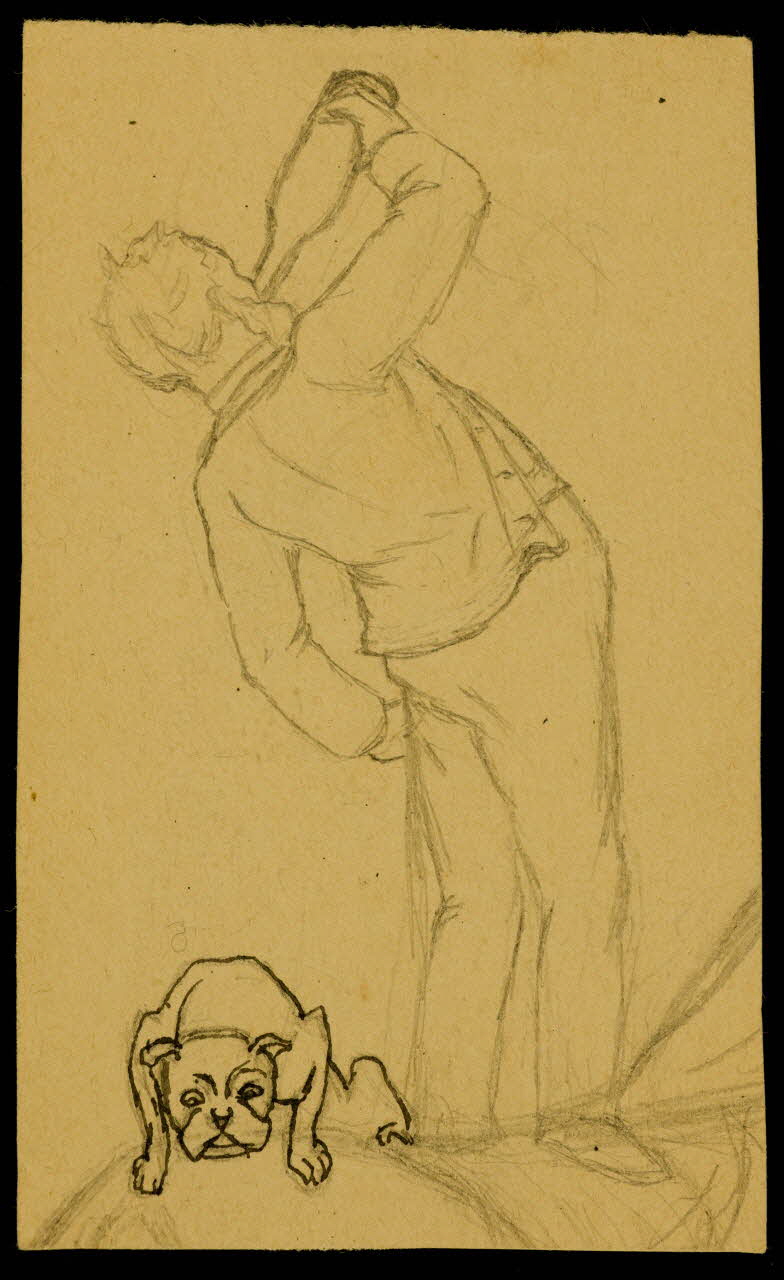 partie d'un ensemble de dessins Homme buvant à la bouteille 1968.102.3538 Photo Mucem