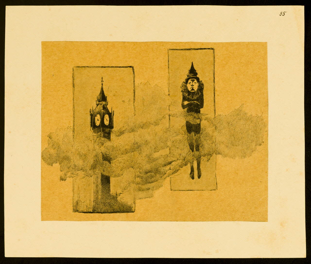 partie d'un ensemble de dessins Clown et clocher 1968.102.3543 Photo Mucem