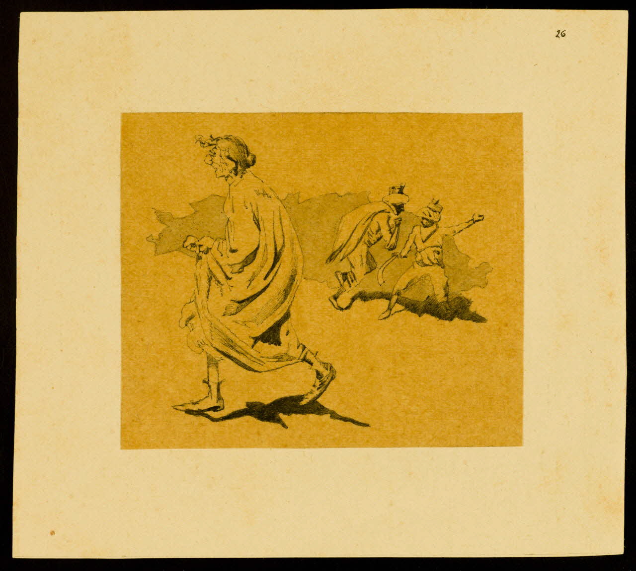 partie d'un ensemble de dessins Vieille femme s'enfuyant 1968.102.3544 Photo Mucem