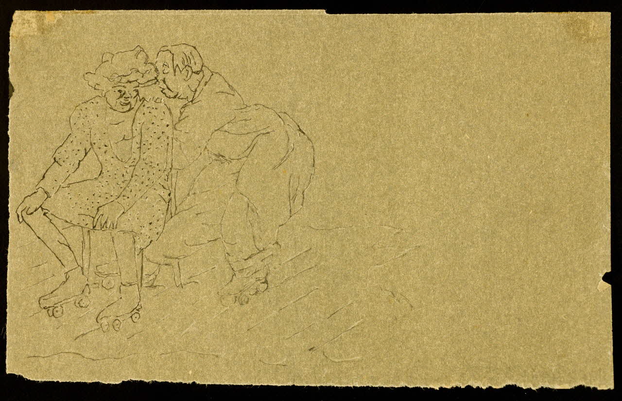 partie d'un ensemble de dessins Clowns portant des patins à roulettes 1968.102.3558 Photo Mucem